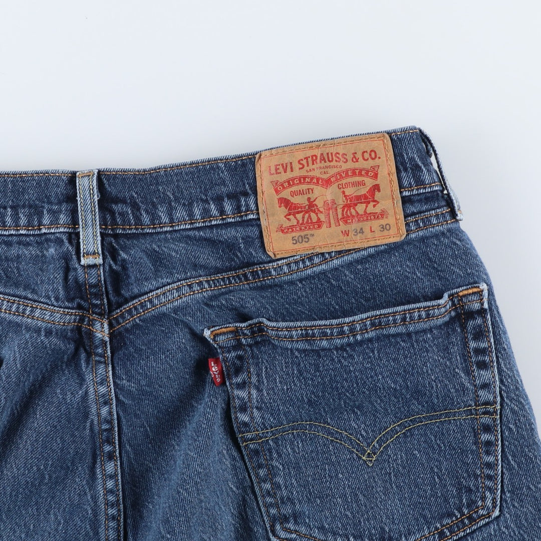 Levi's 505 tapered denim pants for men, equivalent to w35 cotton blue type Vintage Second Hand