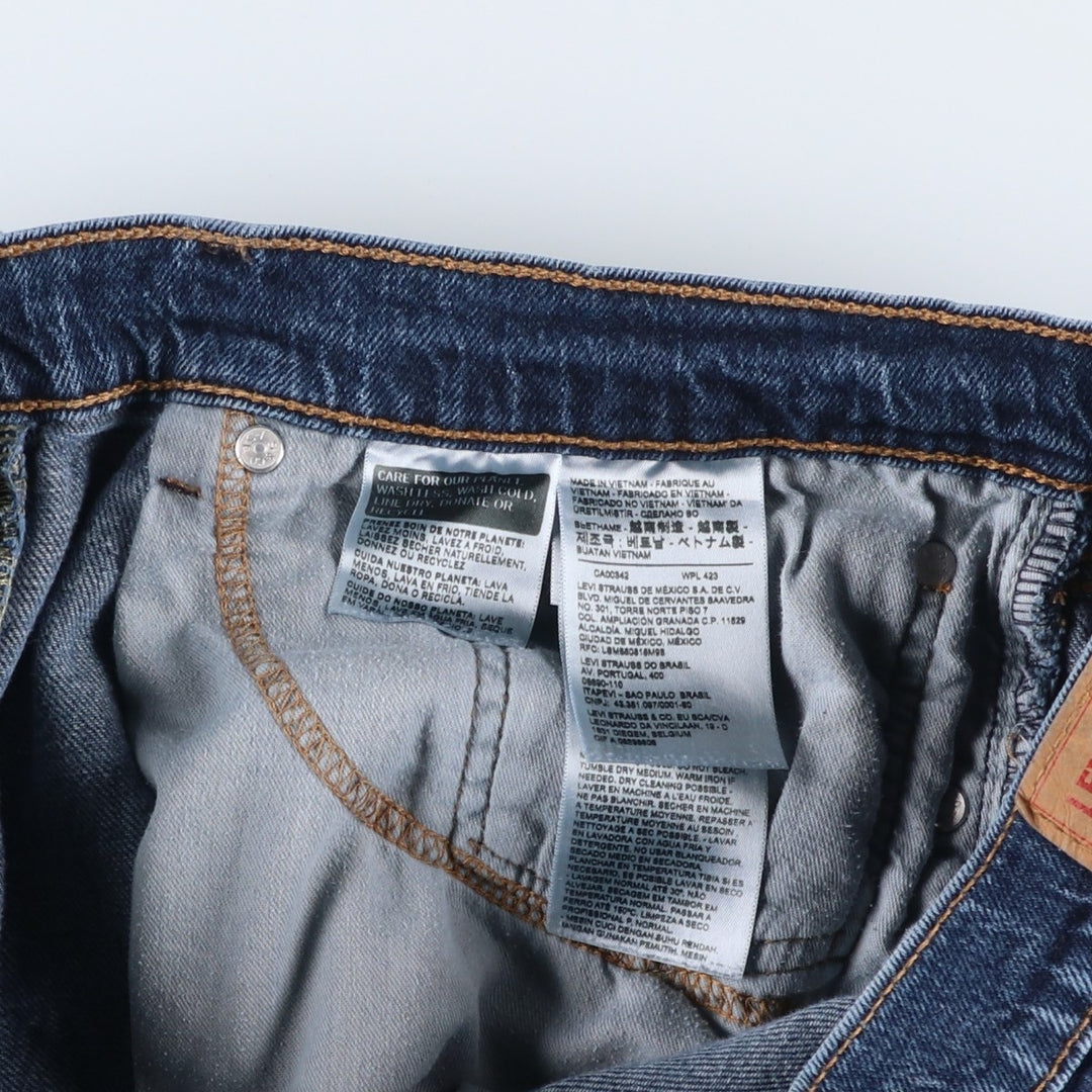 Levi's 505 tapered denim pants for men, equivalent to w35 cotton blue type Vintage Second Hand