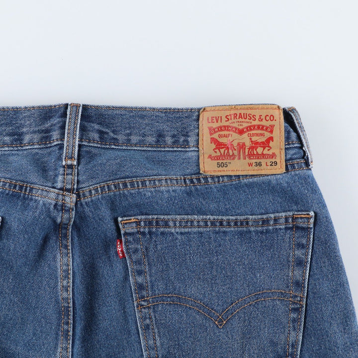 Levi's 505 tapered denim pants for men, size w37 cotton blue type Vintage Second Hand