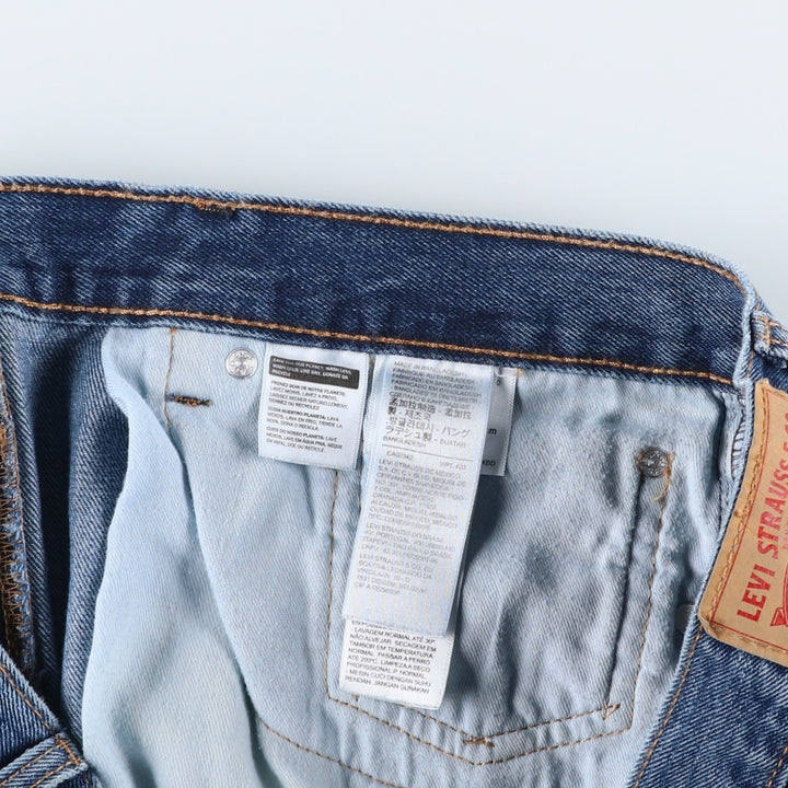Levi's 505 tapered denim pants for men, size w37 cotton blue type Vintage Second Hand