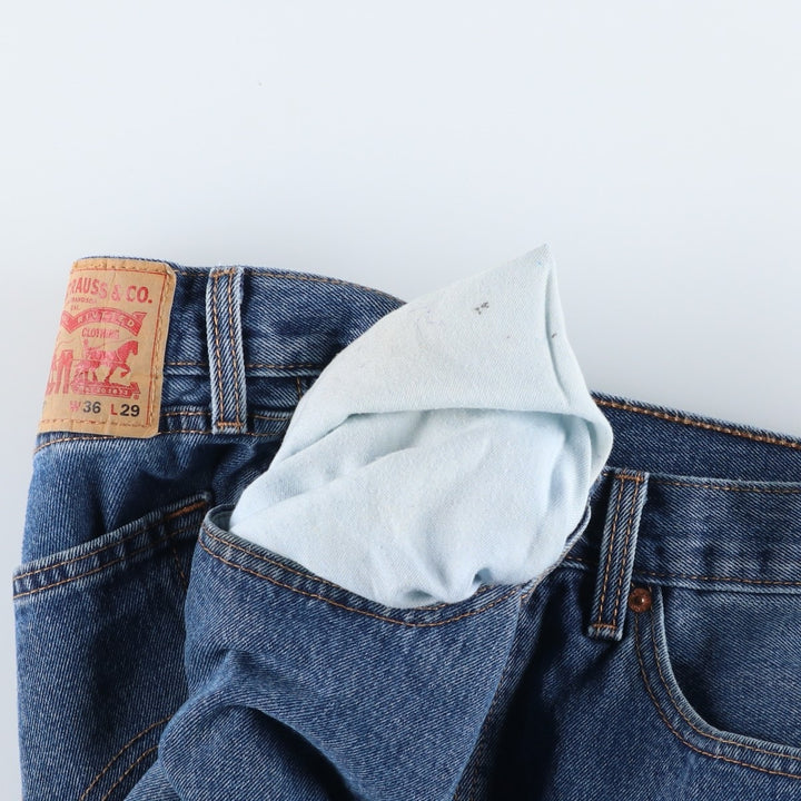 Levi's 505 tapered denim pants for men, size w37 cotton blue type Vintage Second Hand