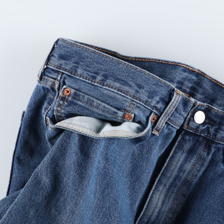 Levi's 505 tapered denim pants for men, size w37 cotton blue type Vintage Second Hand
