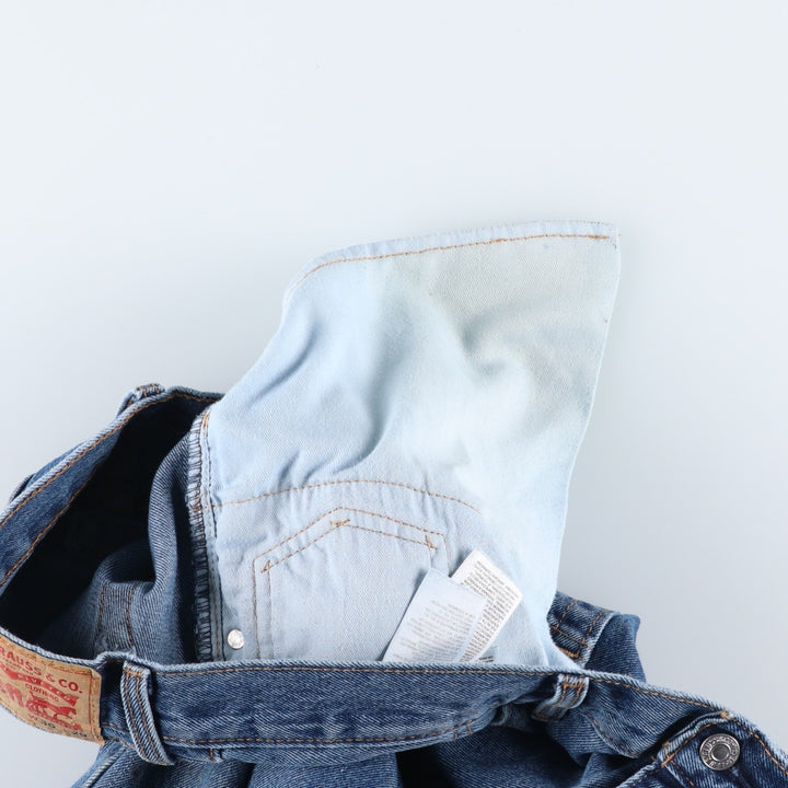 Levi's 505 tapered denim pants for men, size w37 cotton blue type Vintage Second Hand