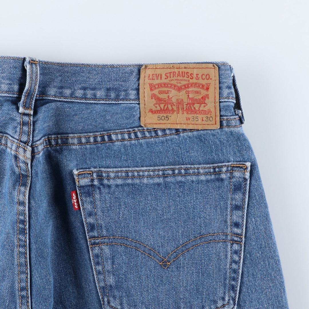 Levi's 505 tapered denim pants for men, equivalent to w35 cotton blue type Vintage Second Hand