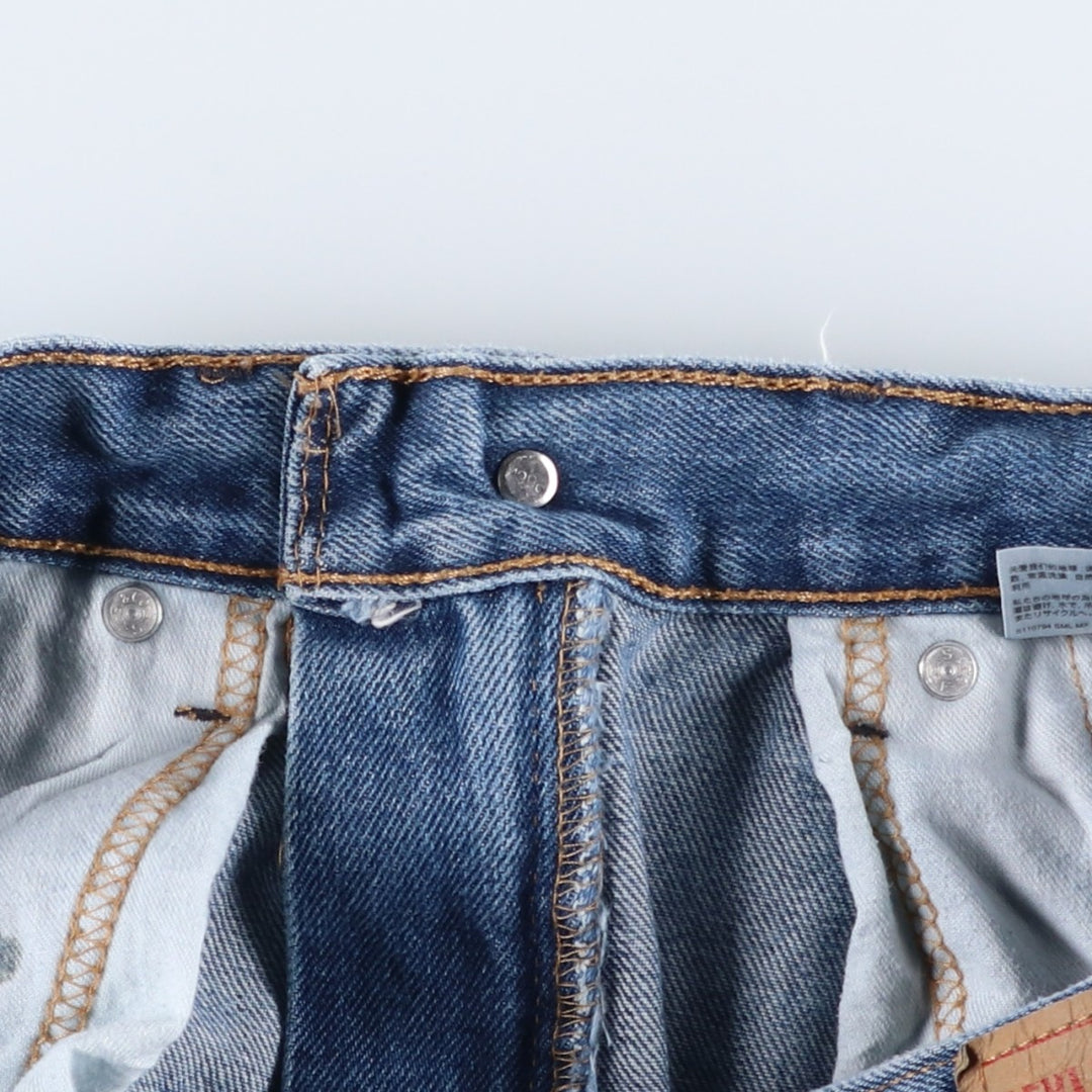 Levi's 505 tapered denim pants for men, equivalent to w35 cotton blue type Vintage Second Hand