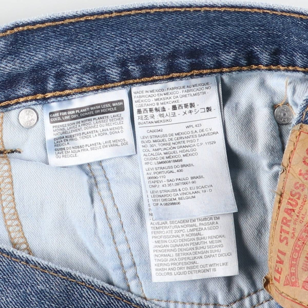 Levi's 505 tapered denim pants for men, size w38 cotton blue type Vintage Second Hand