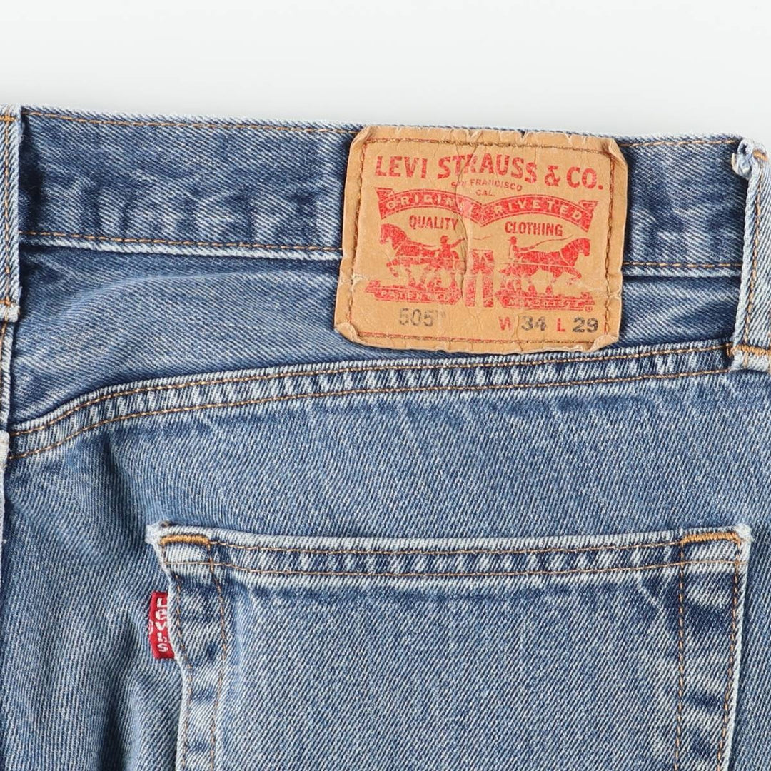 Levi's 505 tapered denim pants for men, equivalent to w35 cotton blue type Vintage Second Hand
