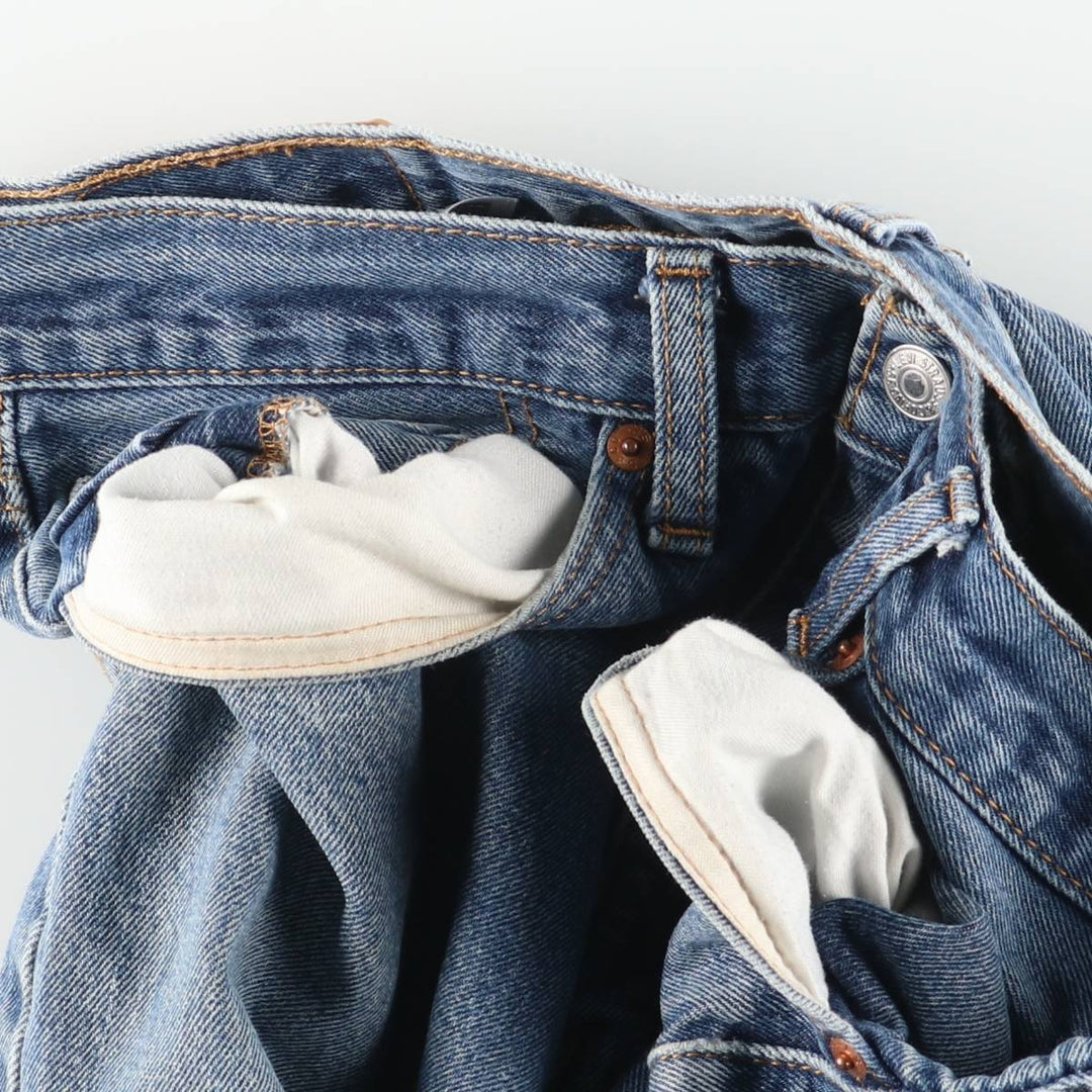 Levi's 505 tapered denim pants for men, equivalent to w35 cotton blue type Vintage Second Hand