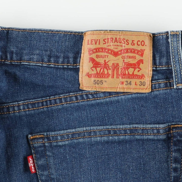 Levi's 505 tapered denim pants for men, size w36 cotton blue type Vintage Second Hand