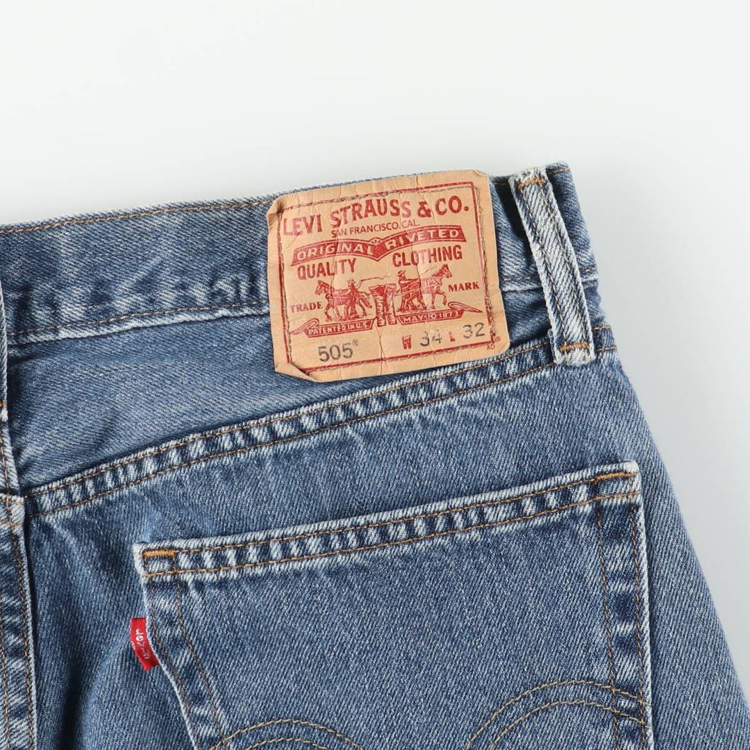 Levi's 505 Straight Fit Tapered Denim Pants, Men's Size W36 (approx.), Vintage cotton blue type Vintage Second Hand