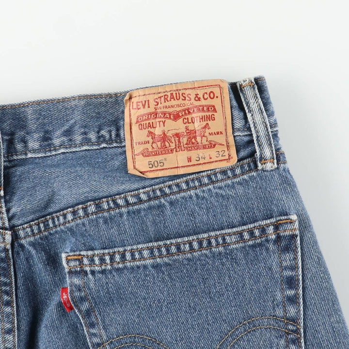Levi's 505 Straight Fit Tapered Denim Pants, Men's Size W36 (approx.), Vintage cotton blue type Vintage Second Hand