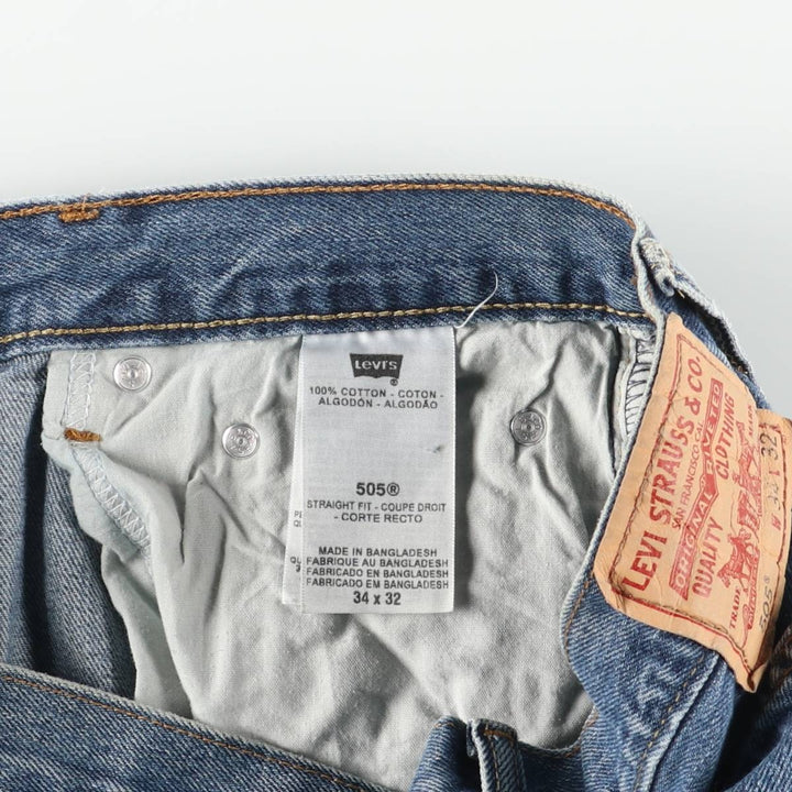 Levi's 505 Straight Fit Tapered Denim Pants, Men's Size W36 (approx.), Vintage cotton blue type Vintage Second Hand