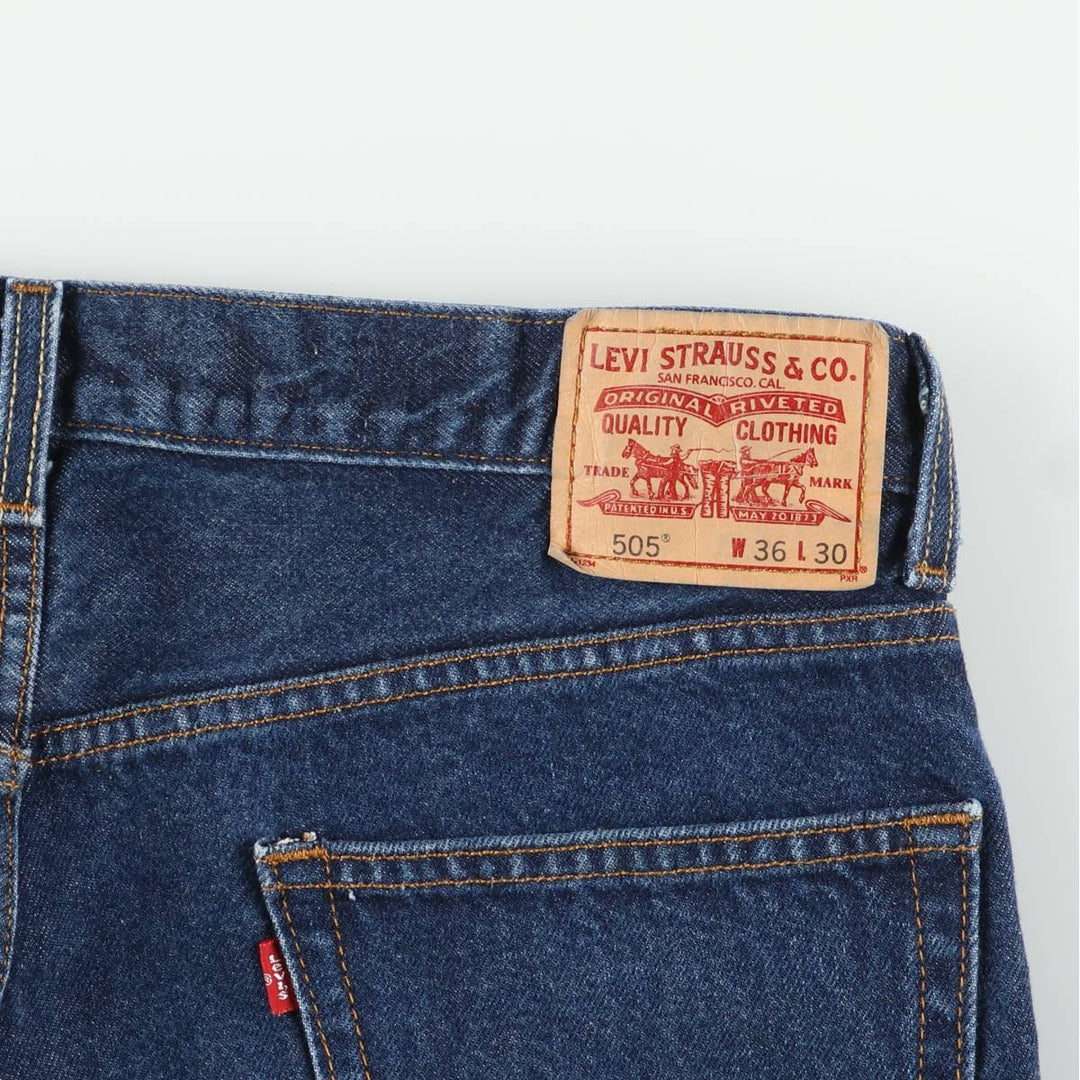 Levi's 505 Regular Fit Tapered Denim Pants, Men's W37 (approx.), Zipper Fly cotton blue type Vintage Second Hand