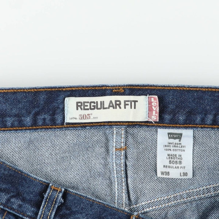 Levi's 505 Regular Fit Tapered Denim Pants, Men's W37 (approx.), Zipper Fly cotton blue type Vintage Second Hand