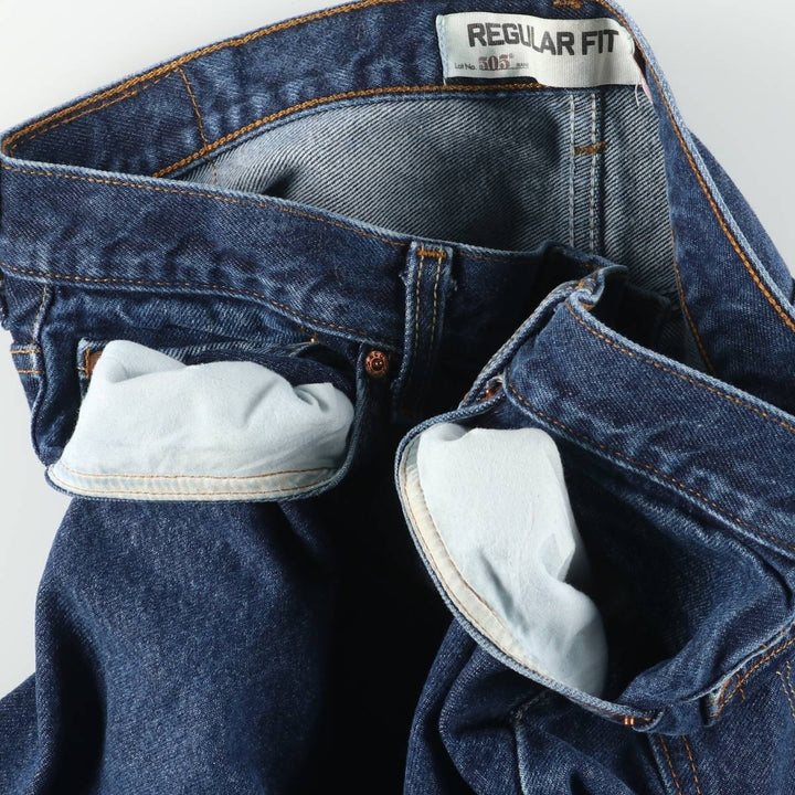 Levi's 505 Regular Fit Tapered Denim Pants, Men's W37 (approx.), Zipper Fly cotton blue type Vintage Second Hand