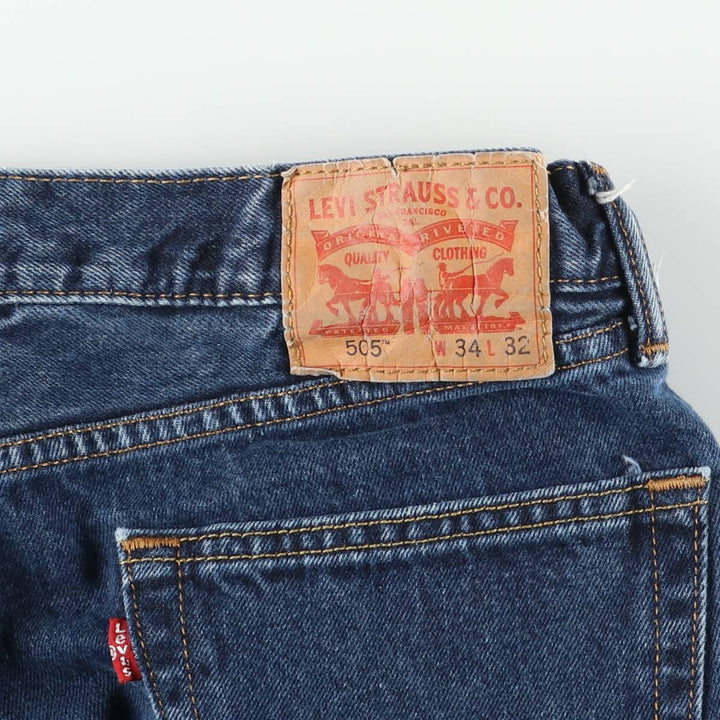 Levi's 505 tapered denim pants for men, size w36 cotton blue type Vintage Second Hand