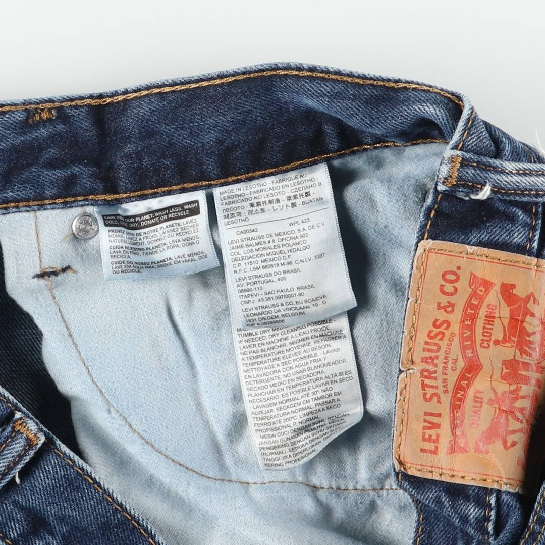 Levi's 505 tapered denim pants for men, size w36 cotton blue type Vintage Second Hand