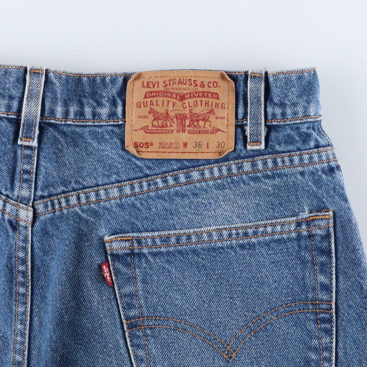 Levi's 505 Regular Fit Straight Leg Tapered Denim Pants, Men's Size W35 (approx.) unclear blue type Vintage Second Hand