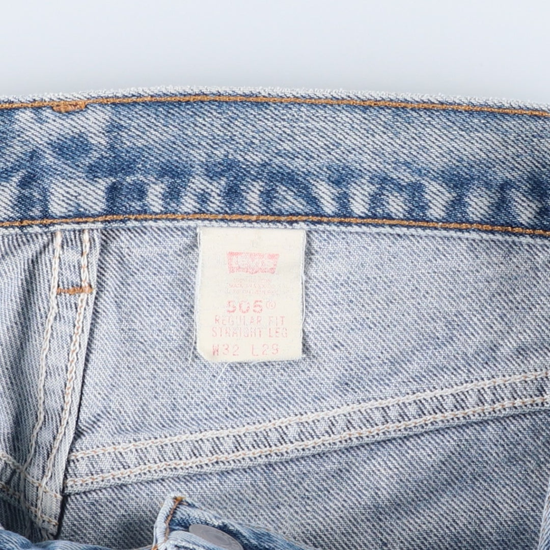 00'S Levi's 505 REGULAR FIT STRAIGHT LEG tapered denim pants for men, size w31 cotton Blue type light blue Vintage Second Hand