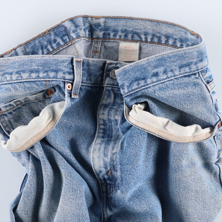 00'S Levi's 505 REGULAR FIT STRAIGHT LEG tapered denim pants for men, size w31 cotton Blue type light blue Vintage Second Hand