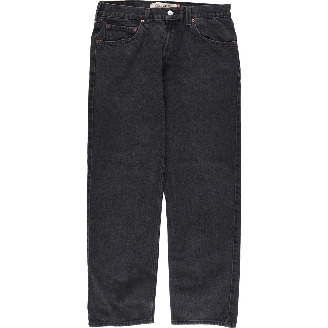 Levi's 505 REGULAR FIT Black Denim Tapered Denim Pants Men's W32 equivalent cotton black type Vintage Second Hand