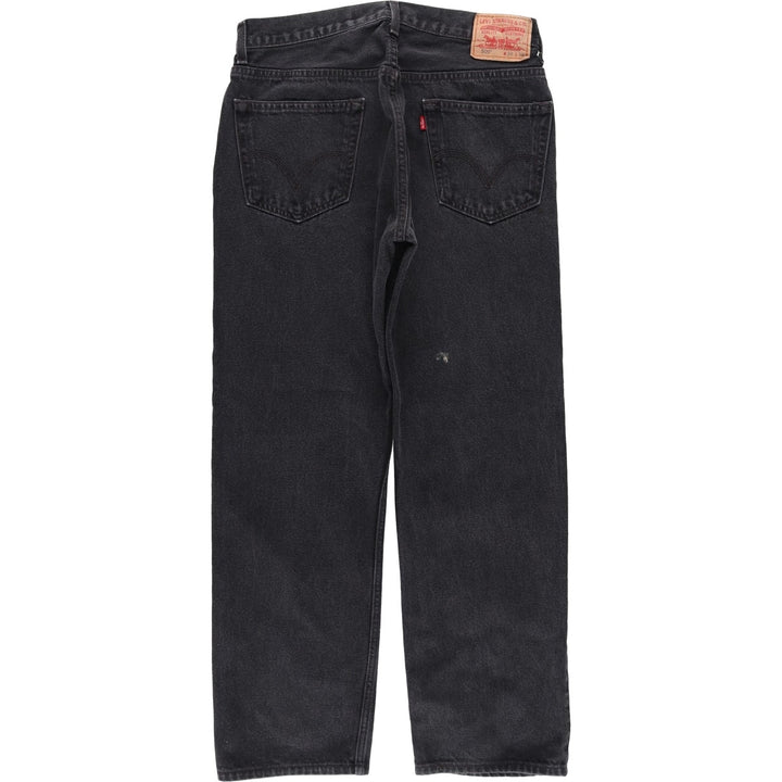 Levi's 505 REGULAR FIT Black Denim Tapered Denim Pants Men's W32 equivalent cotton black type Vintage Second Hand