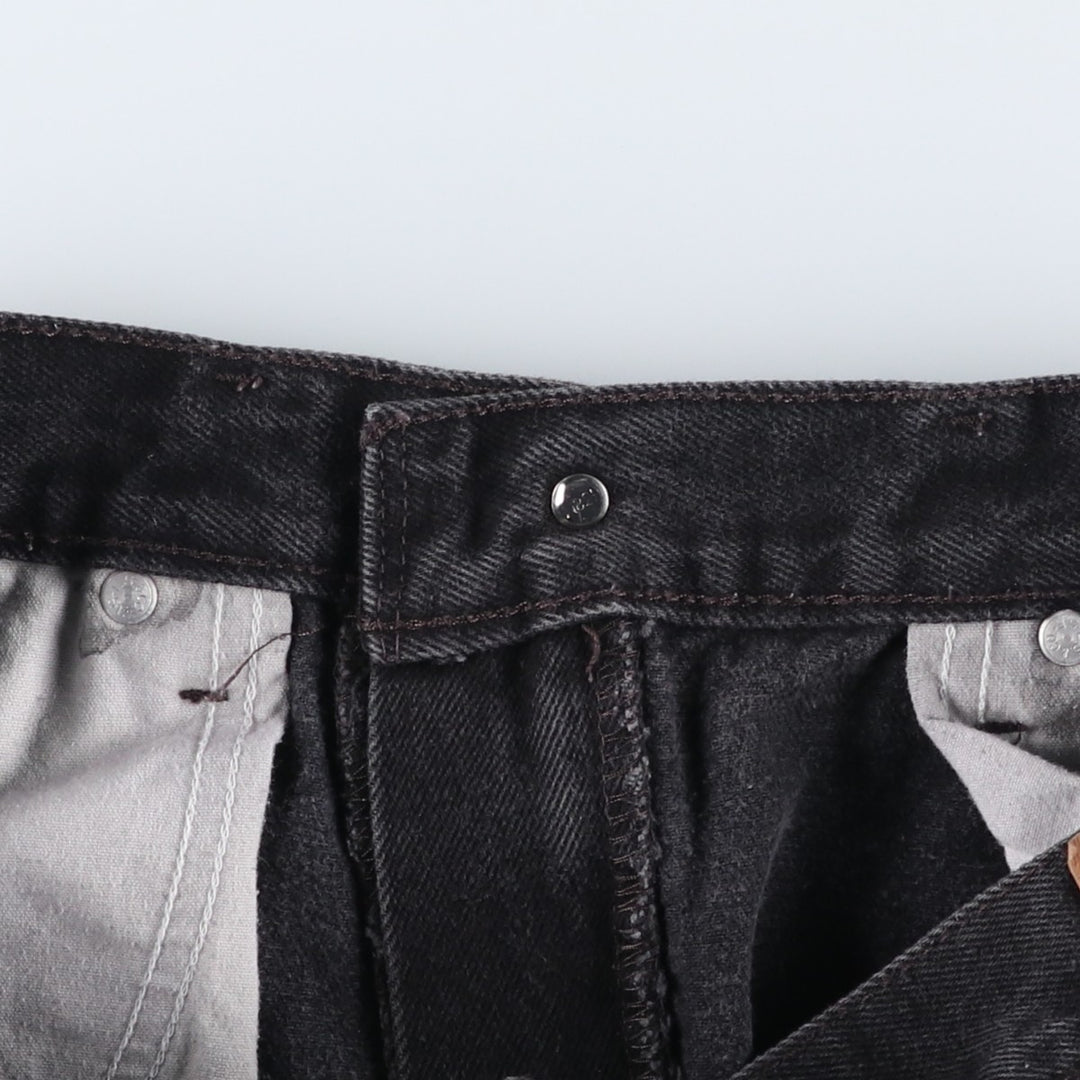Levi's 505 REGULAR FIT Black Denim Tapered Denim Pants Men's W32 equivalent cotton black type Vintage Second Hand