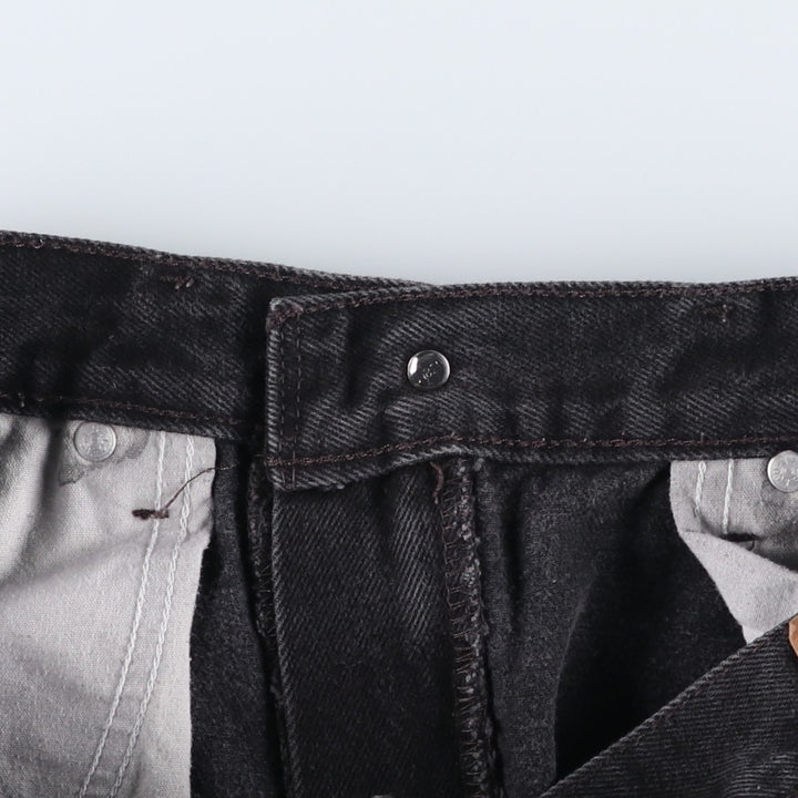 Levi's 505 REGULAR FIT Black Denim Tapered Denim Pants Men's W32 equivalent cotton black type Vintage Second Hand