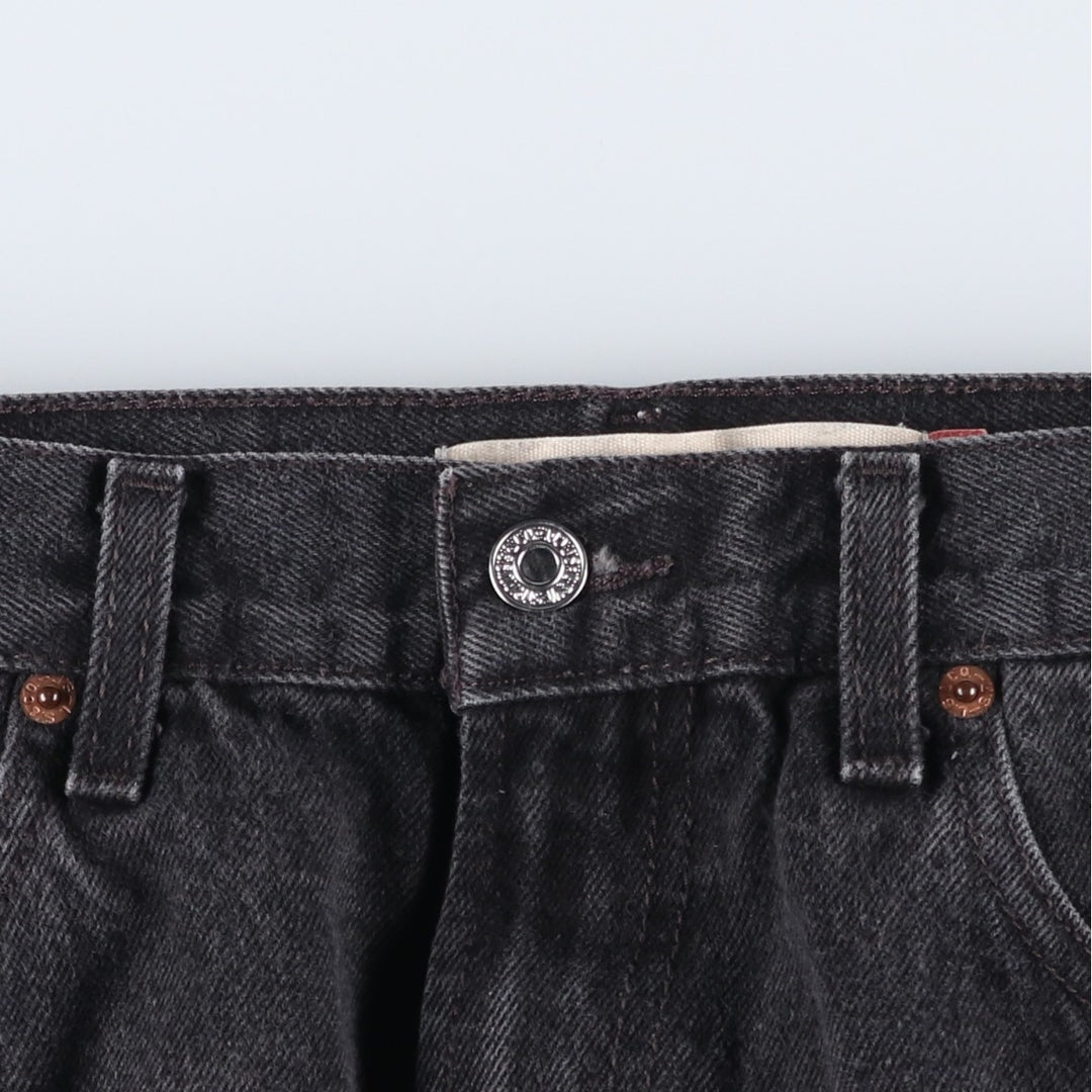 Levi's 505 REGULAR FIT Black Denim Tapered Denim Pants Men's W32 equivalent cotton black type Vintage Second Hand