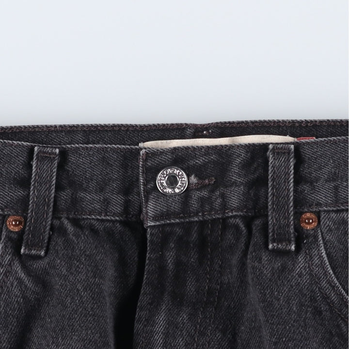 Levi's 505 REGULAR FIT Black Denim Tapered Denim Pants Men's W32 equivalent cotton black type Vintage Second Hand