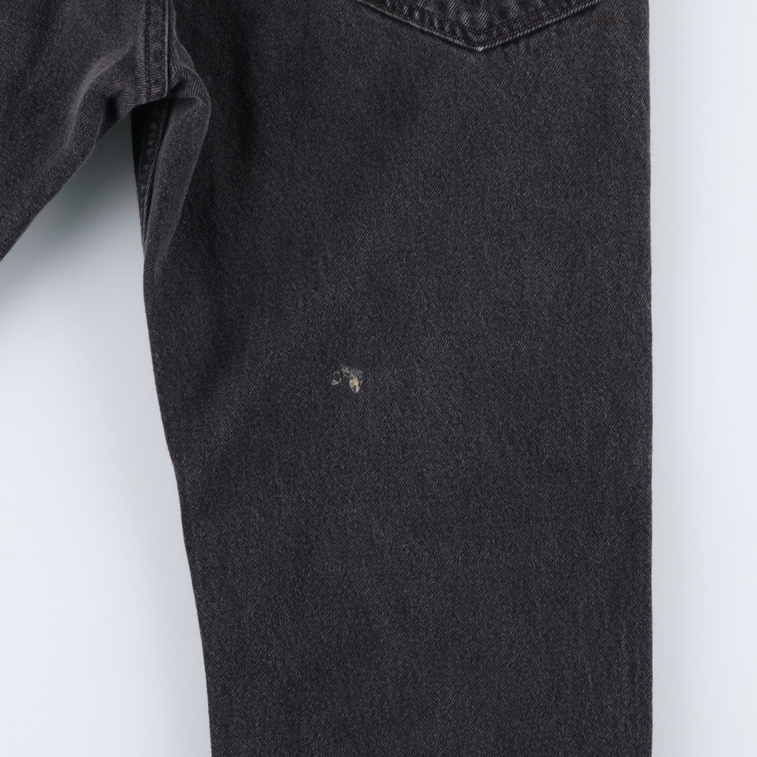 Levi's 505 REGULAR FIT Black Denim Tapered Denim Pants Men's W32 equivalent cotton black type Vintage Second Hand