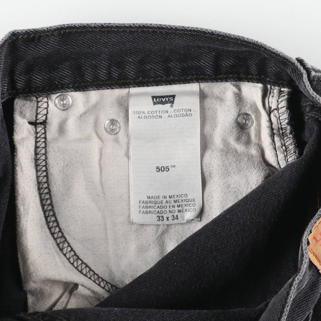 Levi's 505 Black Denim Tapered Denim Pants for Men, W33 equivalent cotton black type Vintage Second Hand