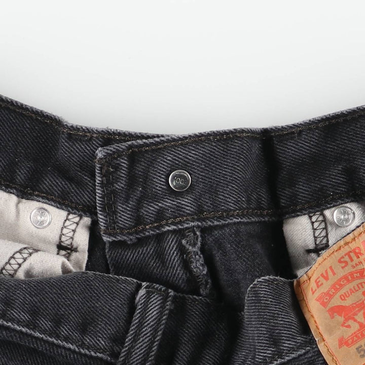 Levi's 505 Black Denim Tapered Denim Pants for Men, W33 equivalent cotton black type Vintage Second Hand