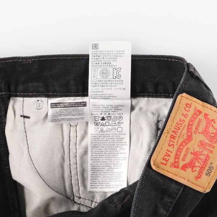 Levi's 505 Black Denim Tapered Denim Pants for Men, W34 equivalent cotton black type Vintage Second Hand