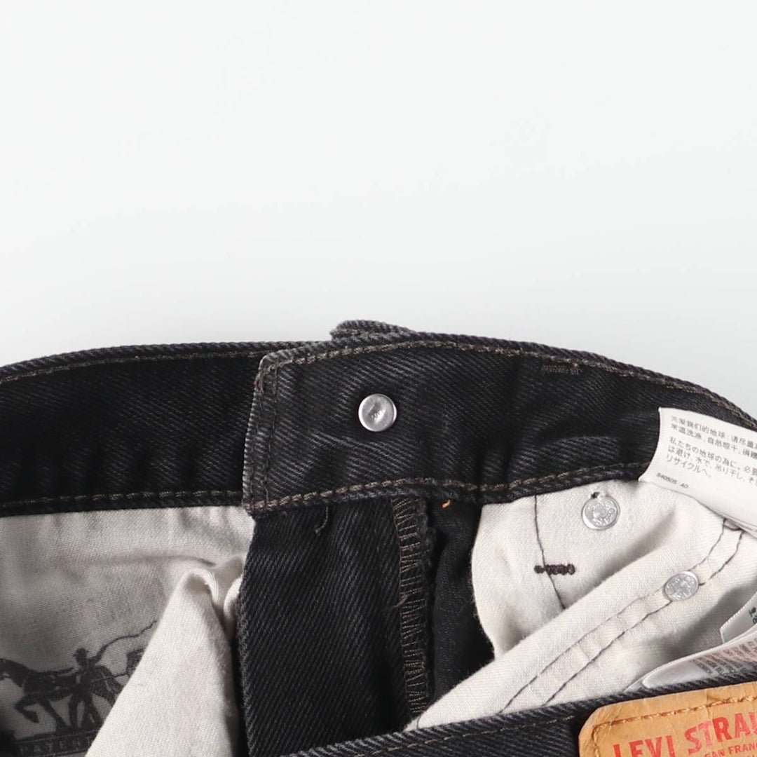 Levi's 505 Black Denim Tapered Denim Pants for Men, W34 equivalent cotton black type Vintage Second Hand