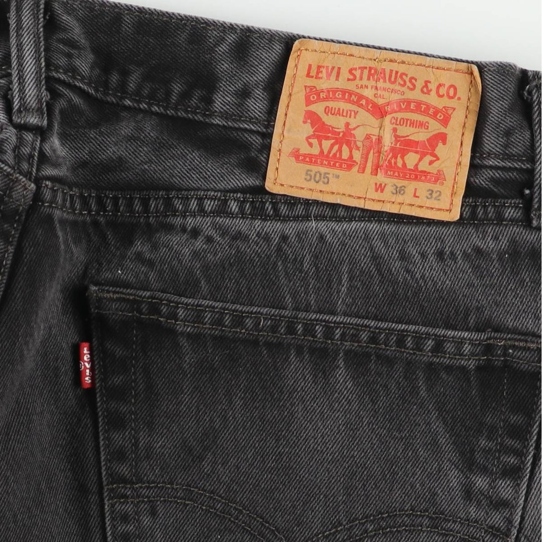 90'S Levi's 505 Black Denim Tapered Jeans, Men's Size W36 (approx.), Vintage cotton black type Vintage Second Hand