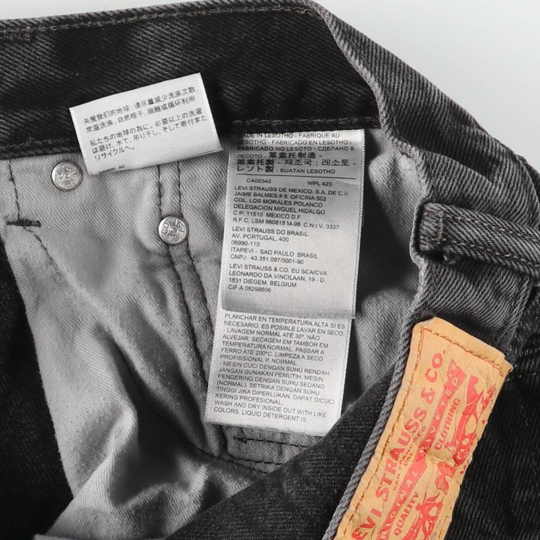 90'S Levi's 505 Black Denim Tapered Jeans, Men's Size W36 (approx.), Vintage cotton black type Vintage Second Hand