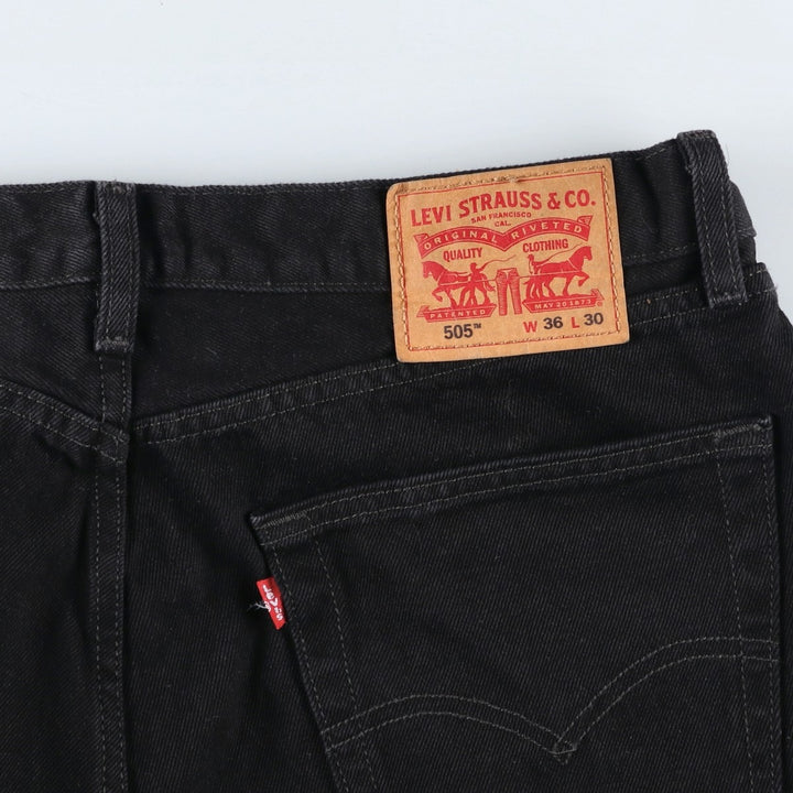 Levi's 505 Black Denim Tapered Denim Pants for Men, W35 equivalent cotton black type Vintage Second Hand
