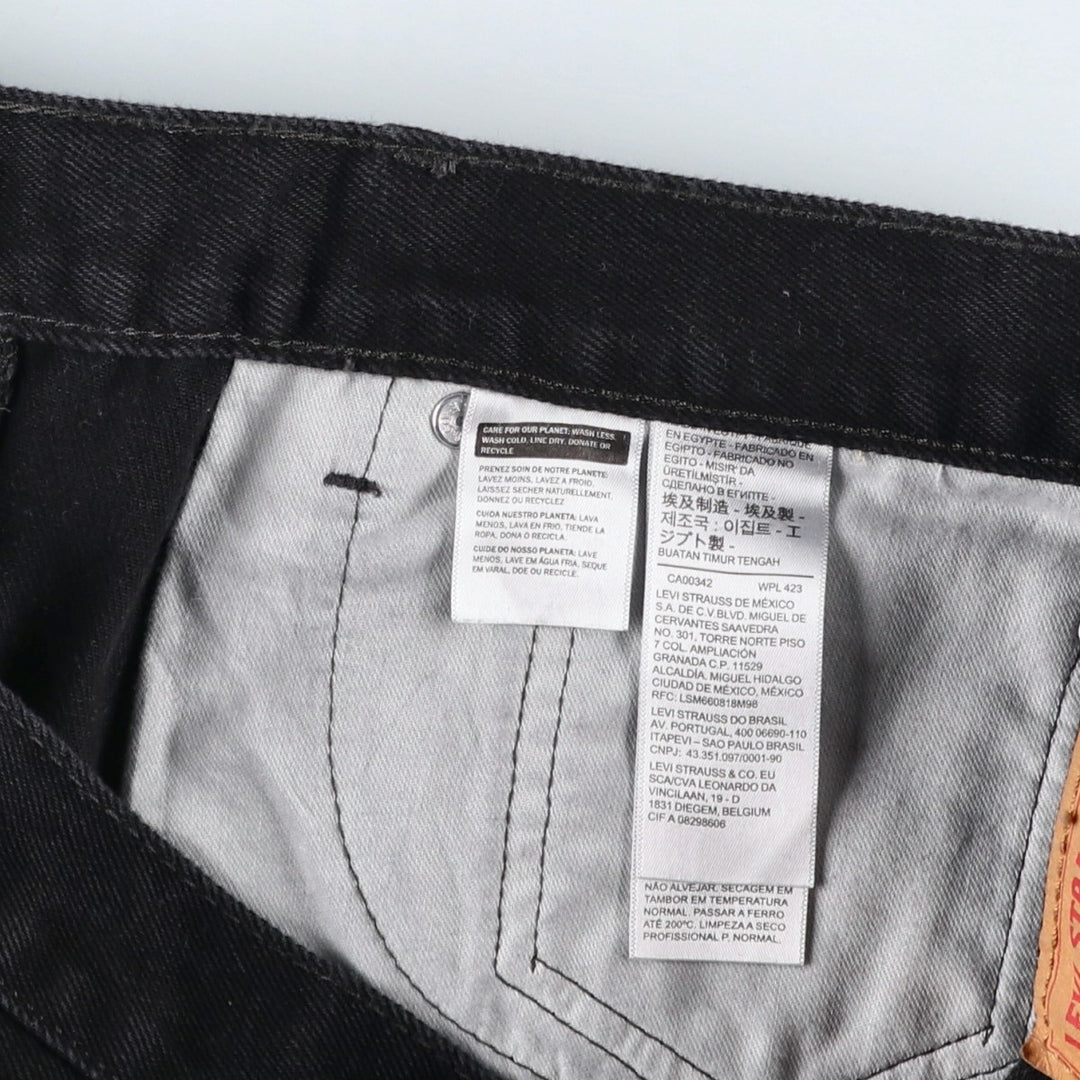 Levi's 505 Black Denim Tapered Denim Pants for Men, W35 equivalent cotton black type Vintage Second Hand