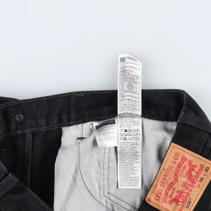 Levi's 505 Black Denim Tapered Denim Pants for Men, W35 equivalent cotton black type Vintage Second Hand