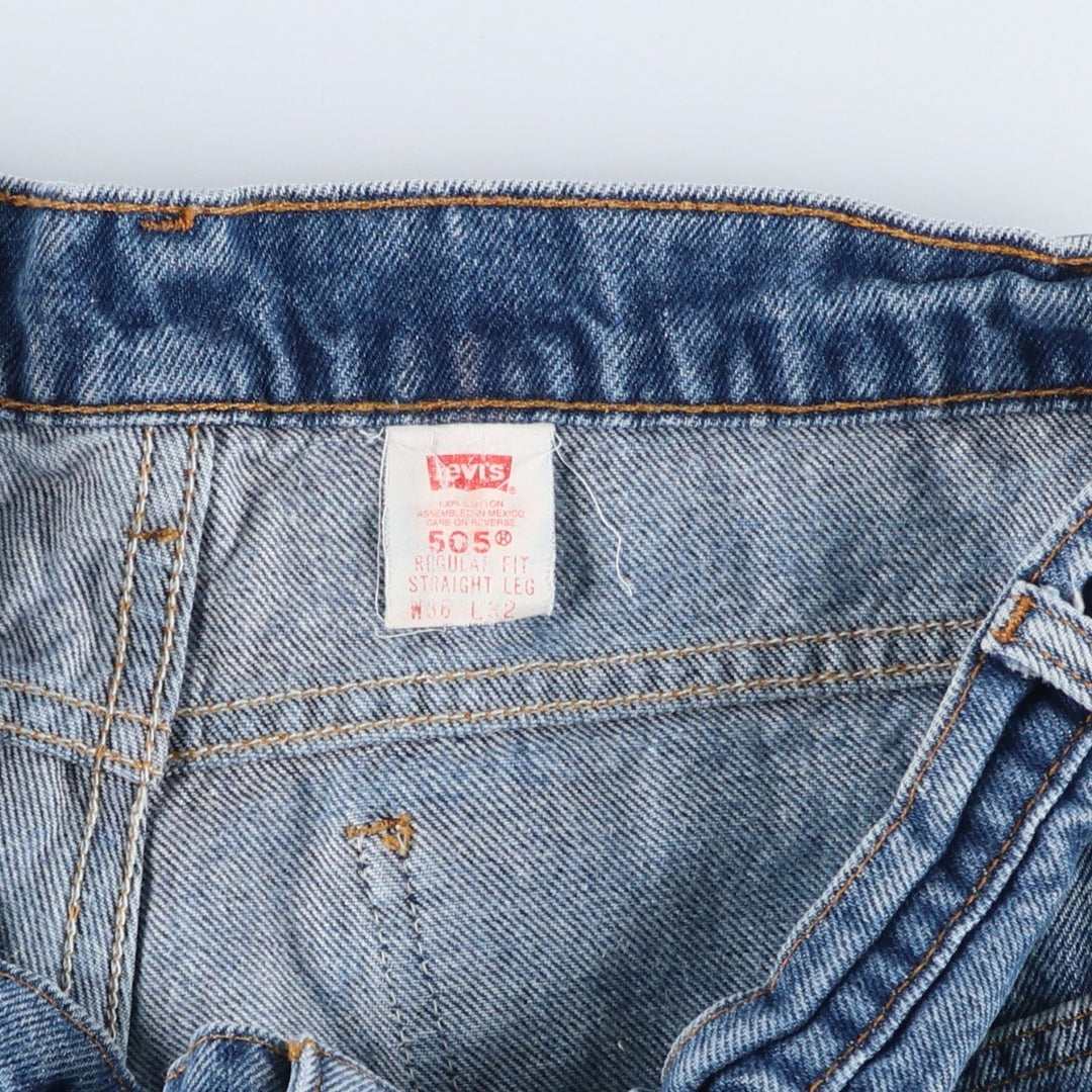 90'S Levi's 505 Regular Fit Straight Leg Orange Tab Tapered Denim Pants, Men's Size W33 (approx.), Vintage cotton blue type Vintage Second Hand