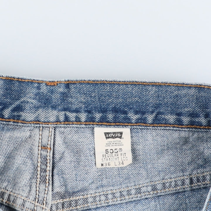 00'S Levi's 505 tapered denim pants for men, size w35 cotton blue type Vintage Second Hand