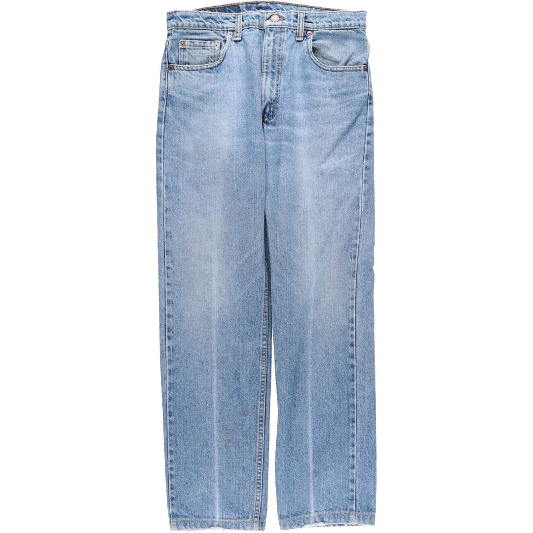 Levi's 505 Plain Tapered Denim Pants, Made in Canada, W34L31 (equivalent to men's W32), Zipper Fly, Fade-to-Length. cotton Blue type light blue Vintage Second Hand