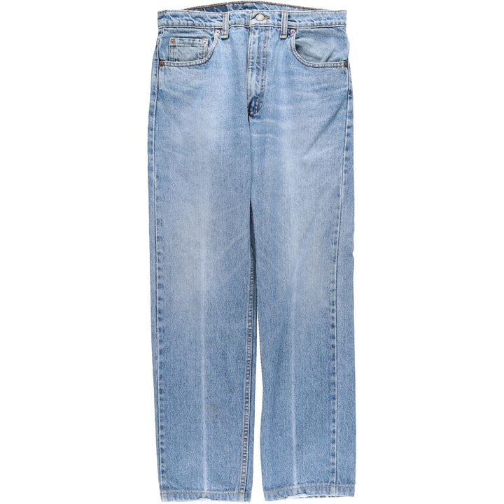 Levi's 505 Plain Tapered Denim Pants, Made in Canada, W34L31 (equivalent to men's W32), Zipper Fly, Fade-to-Length. cotton Blue type light blue Vintage Second Hand