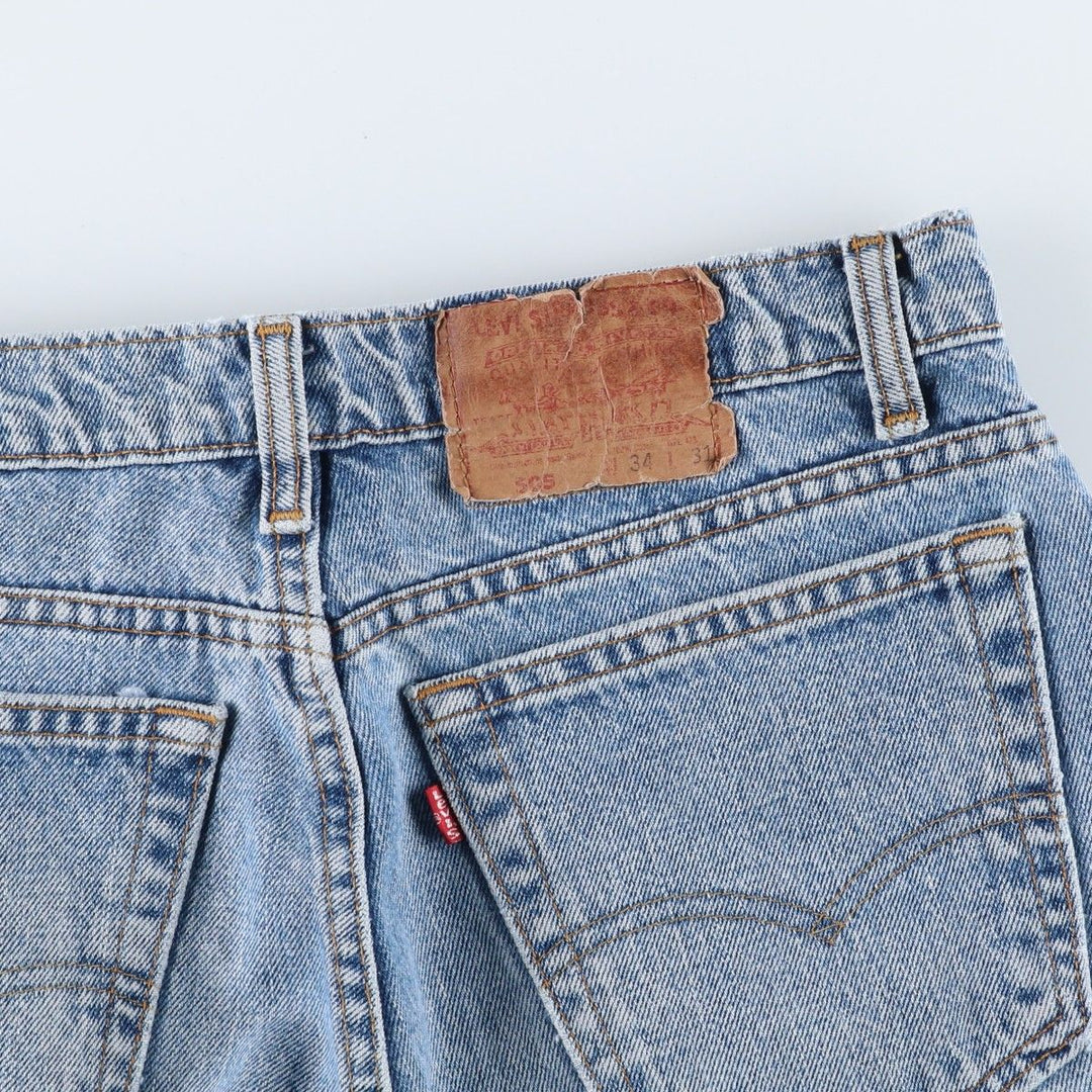 Levi's 505 Plain Tapered Denim Pants, Made in Canada, W34L31 (equivalent to men's W32), Zipper Fly, Fade-to-Length. cotton Blue type light blue Vintage Second Hand