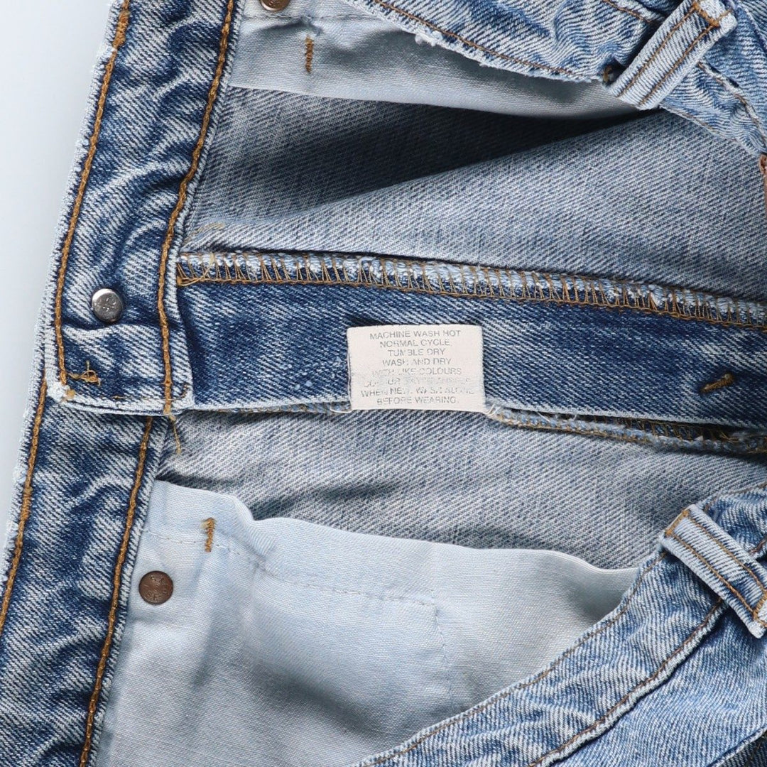 Levi's 505 Plain Tapered Denim Pants, Made in Canada, W34L31 (equivalent to men's W32), Zipper Fly, Fade-to-Length. cotton Blue type light blue Vintage Second Hand