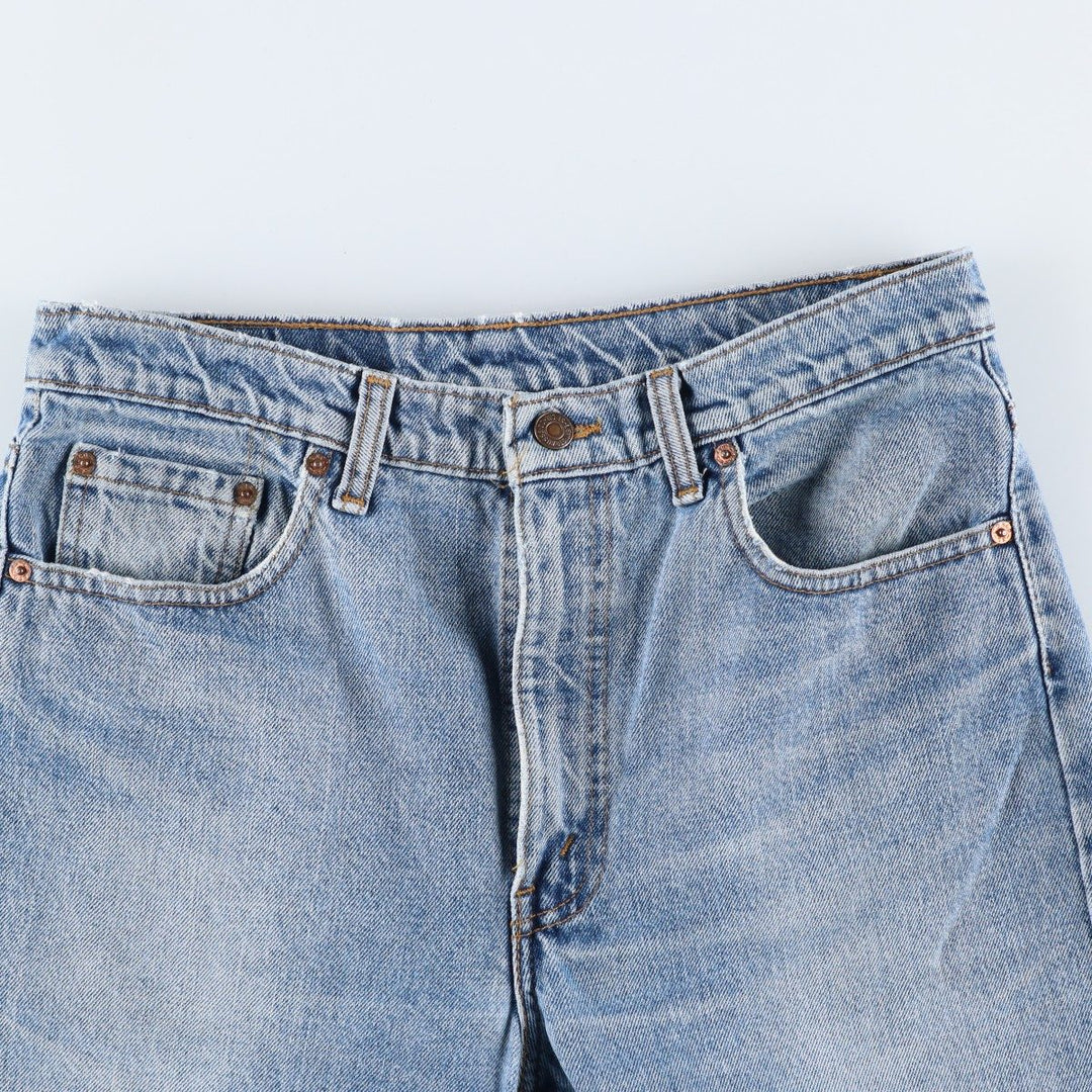 Levi's 505 Plain Tapered Denim Pants, Made in Canada, W34L31 (equivalent to men's W32), Zipper Fly, Fade-to-Length. cotton Blue type light blue Vintage Second Hand