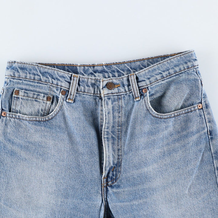 Levi's 505 Plain Tapered Denim Pants, Made in Canada, W34L31 (equivalent to men's W32), Zipper Fly, Fade-to-Length. cotton Blue type light blue Vintage Second Hand