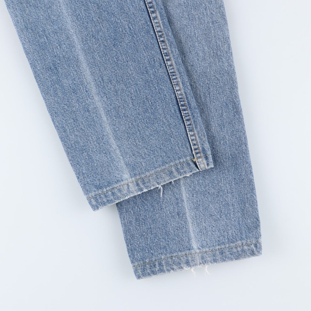 Levi's 505 Plain Tapered Denim Pants, Made in Canada, W34L31 (equivalent to men's W32), Zipper Fly, Fade-to-Length. cotton Blue type light blue Vintage Second Hand
