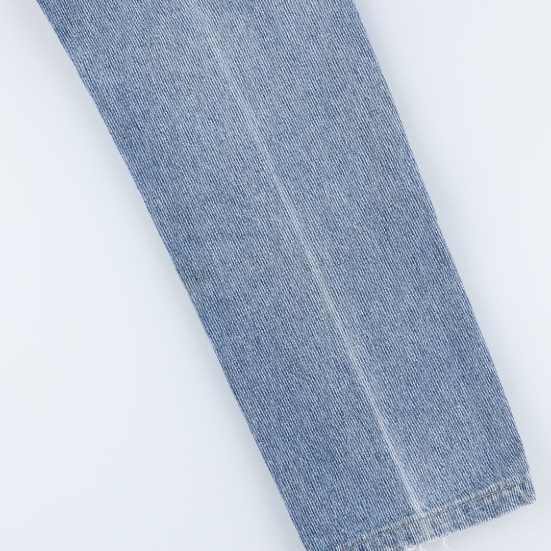Levi's 505 Plain Tapered Denim Pants, Made in Canada, W34L31 (equivalent to men's W32), Zipper Fly, Fade-to-Length. cotton Blue type light blue Vintage Second Hand